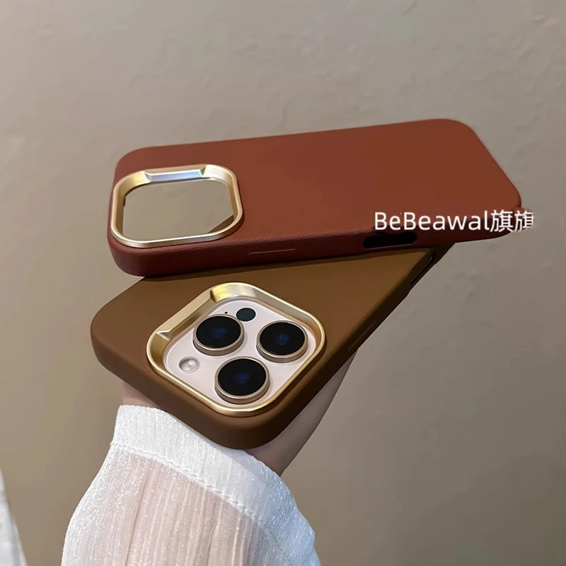 飞虎胜高级感咖啡棕适用苹果16手机壳iPhone15promax磨砂14磁吸13