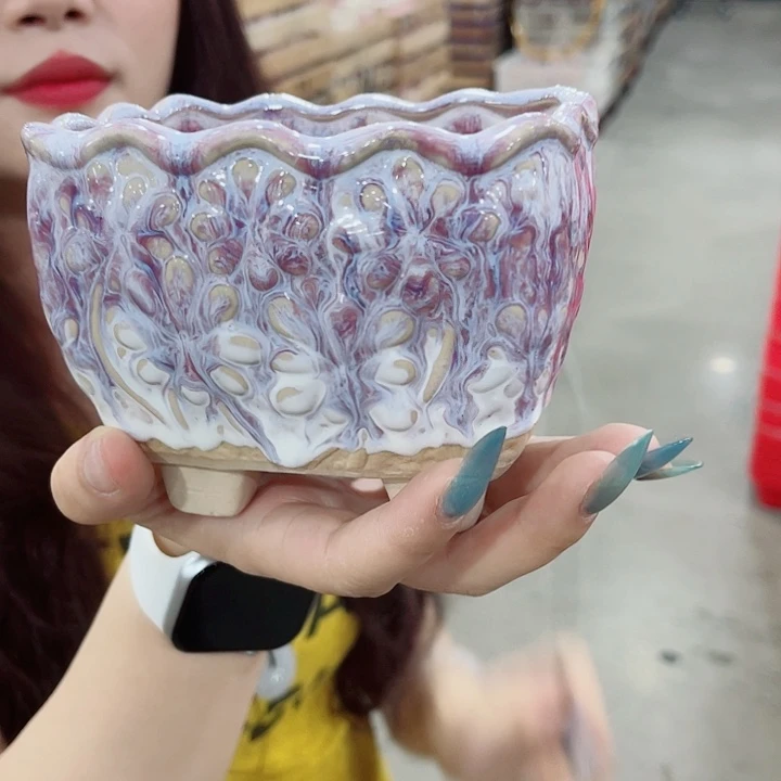 有孔，凑10元包邮陶瓷花盆发货！