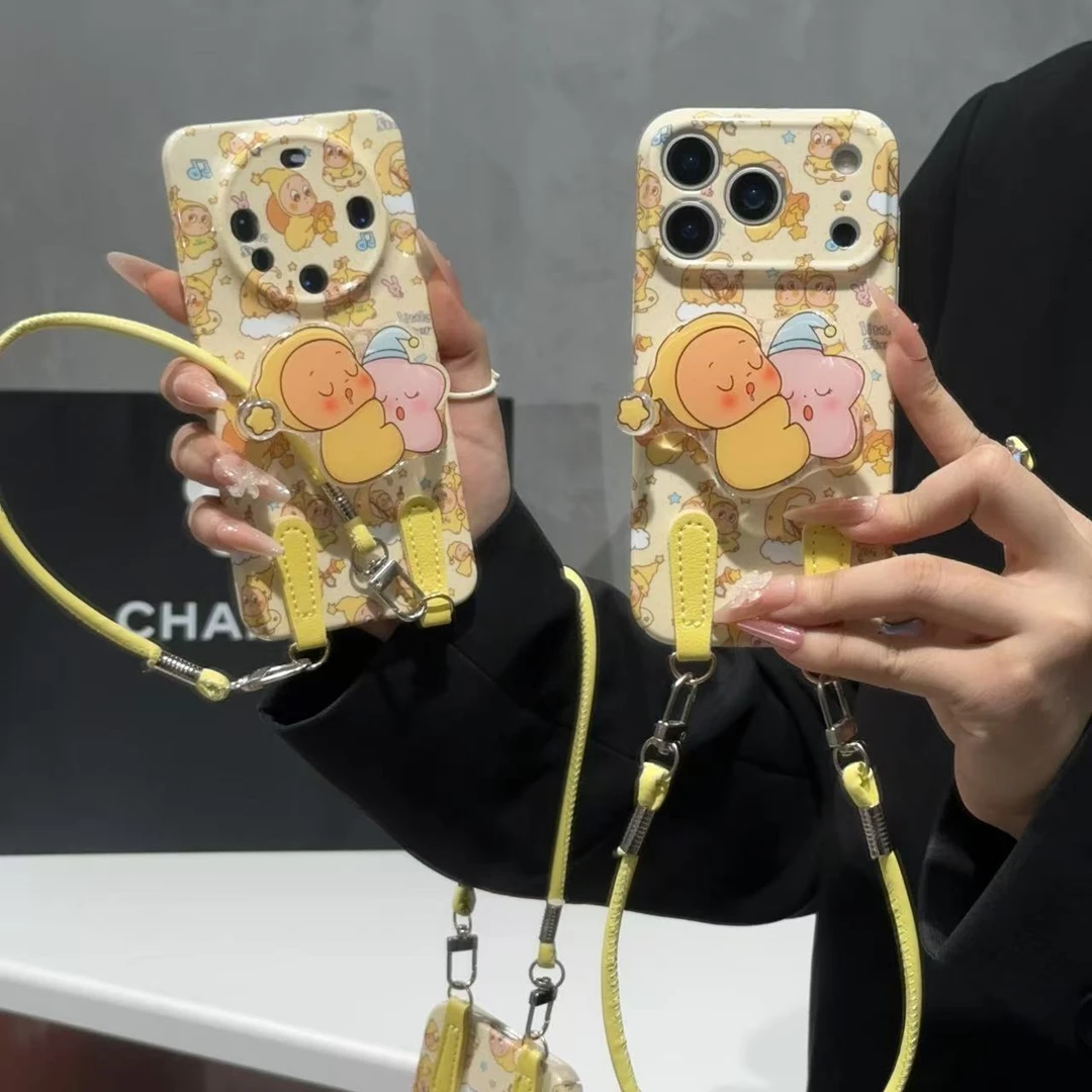 奥菲顿抱抱星星人支架挂绳适用苹果17菲林手机壳华为vivo小米oppo