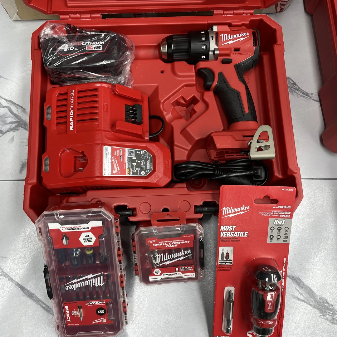 冠军款milwaukee美沃奇M18BLPDRC无刷紧凑型冲击钻电动手电钻工具