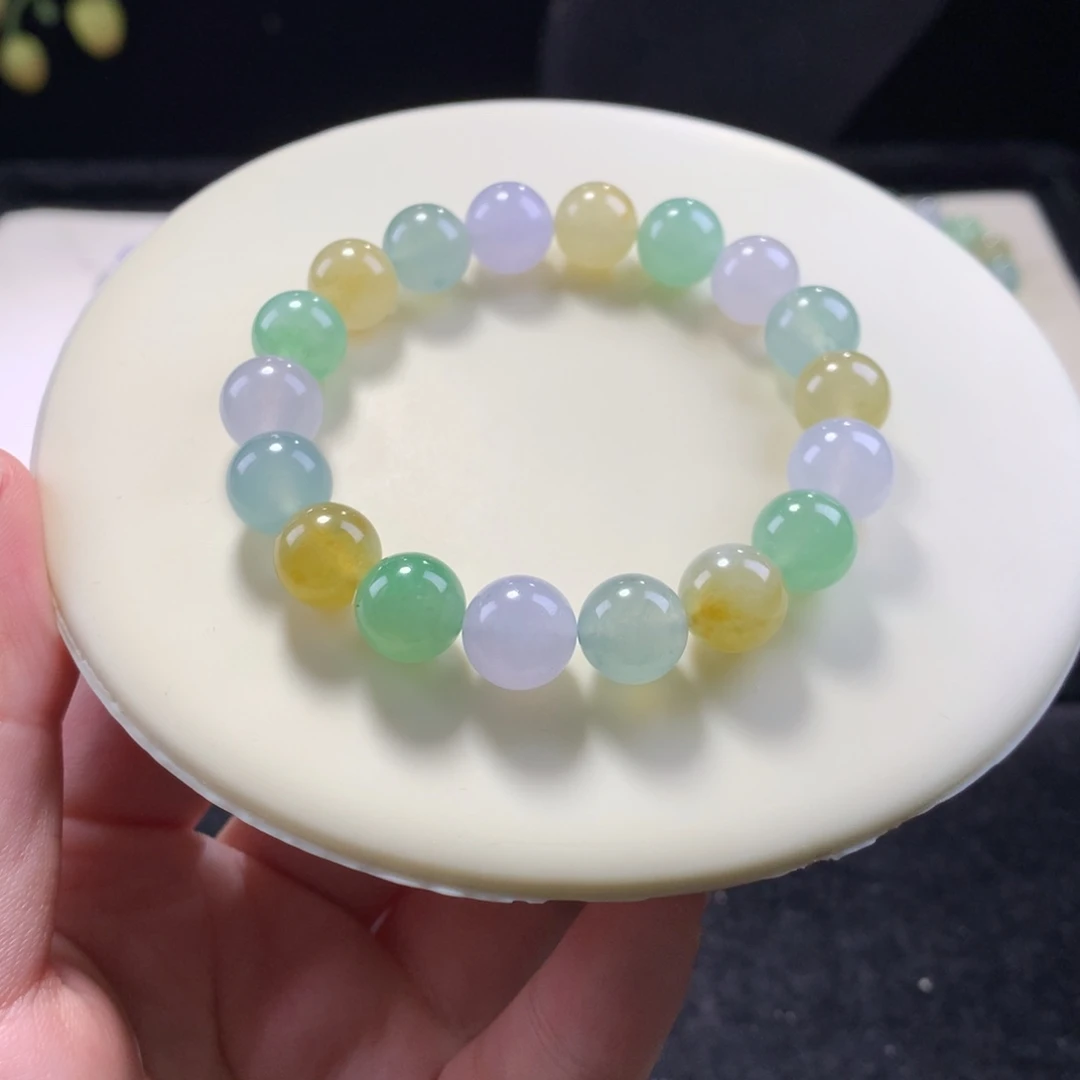 翡翠未镶嵌手串卡9热带雨林