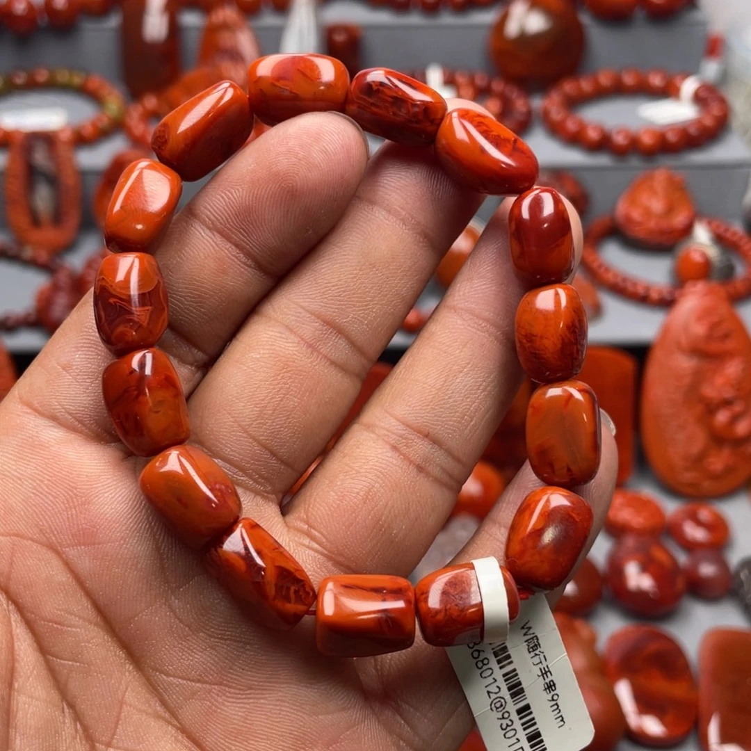 南红玛瑙未镶嵌珠宝奇石单圈