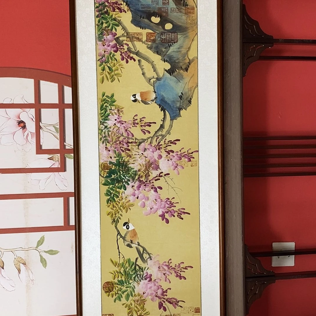 国画带框尺寸47✖️162厘米手绘包邮