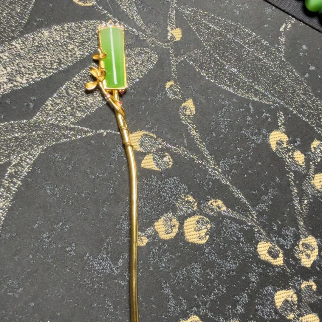 和田玉（碧玉）银S925镀金镶嵌手链