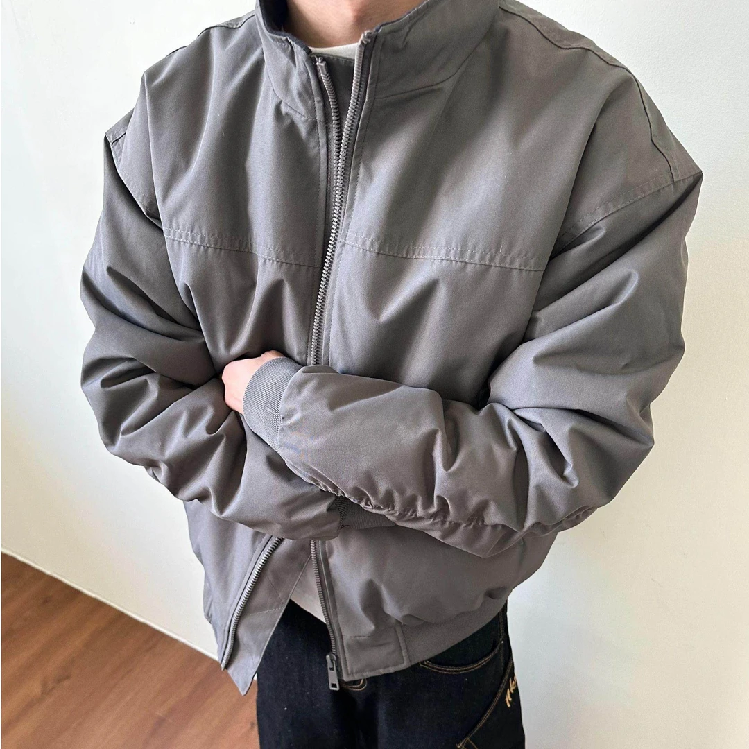 新国标90白鸭绒夹克男款秋冬加厚高级感痞帅三防立领休闲羽绒服