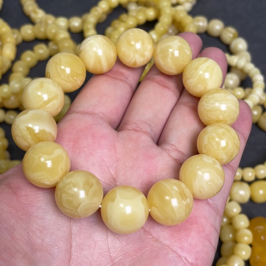 蜜蜡未镶嵌裸石蜜蜡手串17.2mm