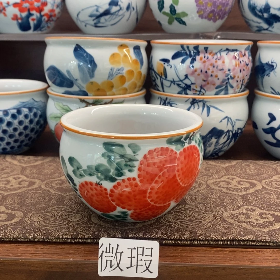 釉下彩老陶泥手工绘制