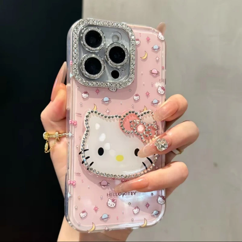镶钻星球KT猫适用iPhone16promax手机壳苹果14网红15pro可爱1312