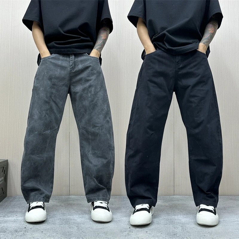 昊Studio秋季男士长裤美式休闲风秋季秋季复古拼接潮流长裤休闲裤