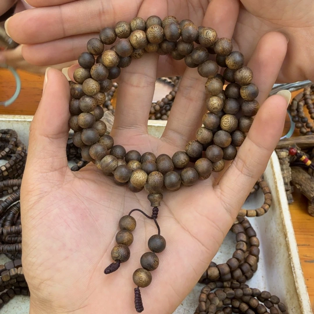 沉香手串多圈0.8乌身圆叶25克多样性发一