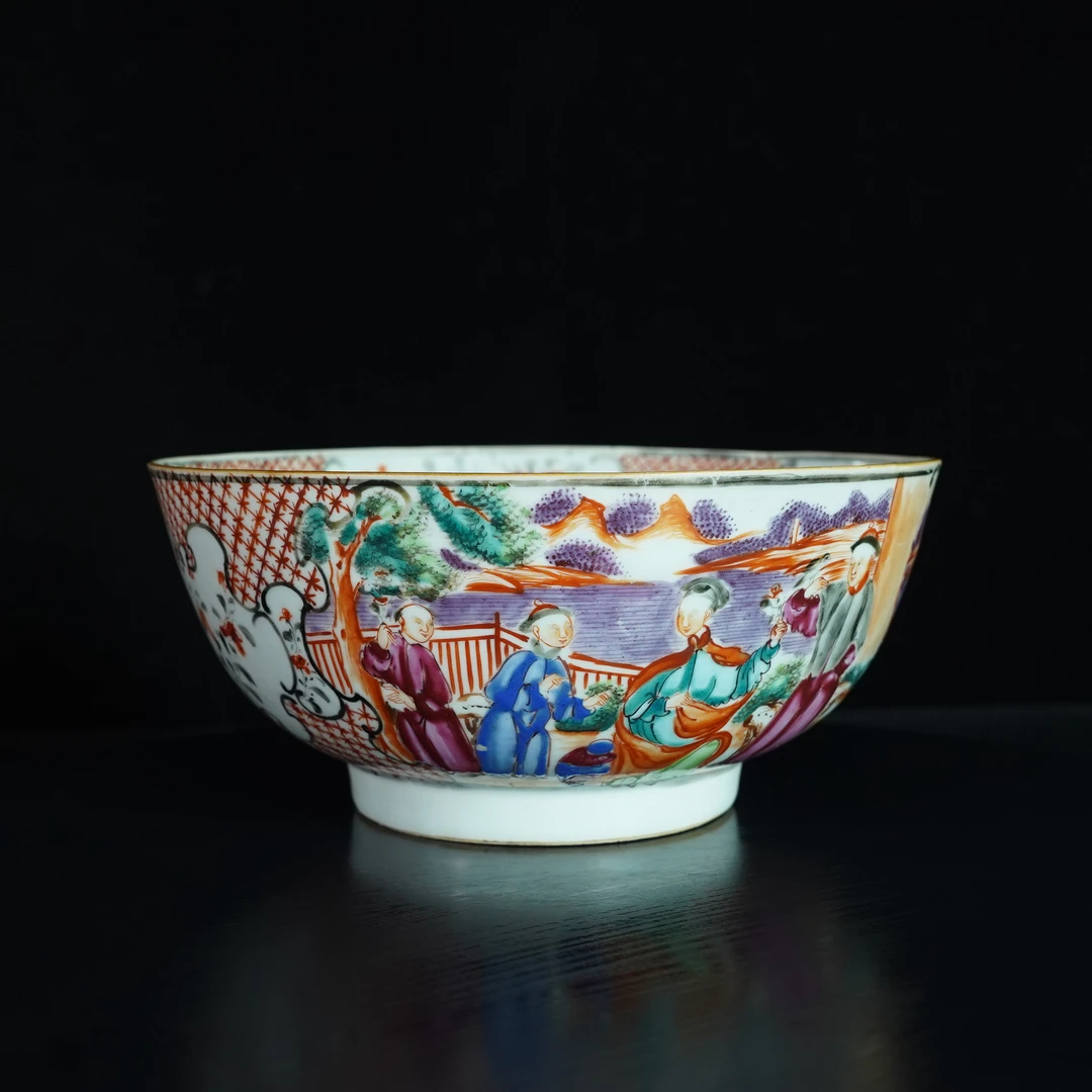 LABC241218061【十竹斋】清乾隆广彩人物赏碗