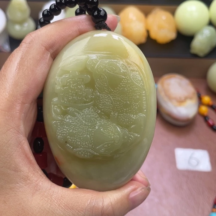 咪***咪石材天然古青石手把件