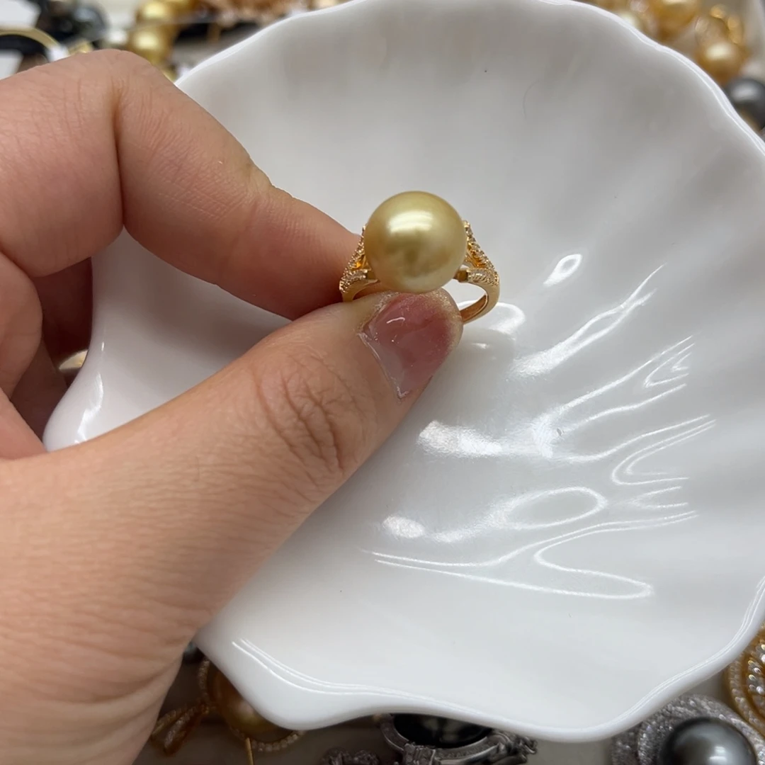 银S925镶嵌戒指海水珍珠