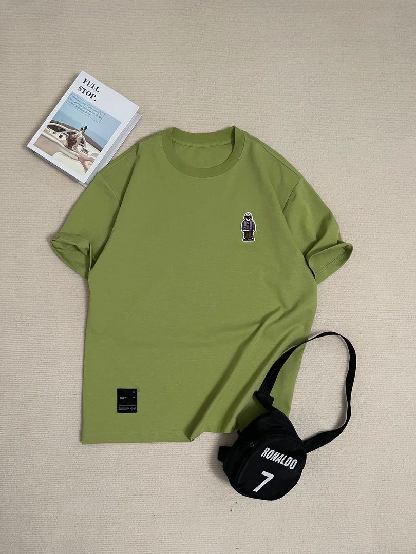 107夏新款青少年T恤刺绣宽松圆领无感印花短袖上衣