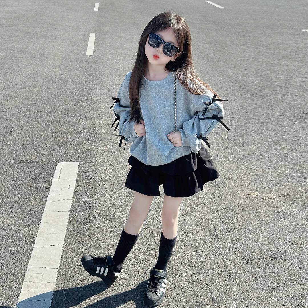 女童卫衣秋装2025新款儿童韩系穿搭衣服女孩秋季大童洋气花边上衣