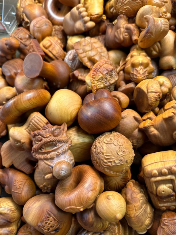 柏木雕刻手把件摆件手串挂件