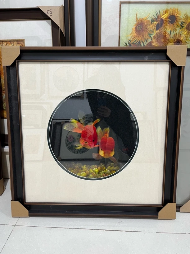 苏绣花鸟绿植装饰画客厅餐厅挂画新中式手工刺绣带框画