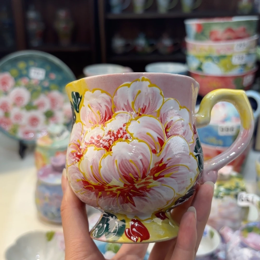 瓷片景德镇手绘高温釉下彩陶瓷茶具