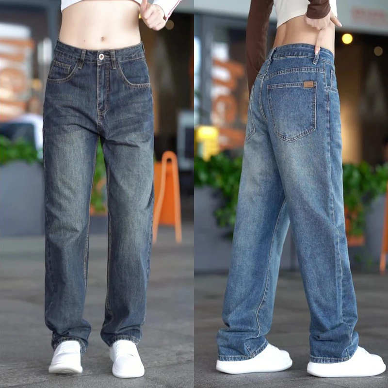 2025新款牛仔裤男款时尚痞帅宽松直筒裤男装百搭个性垂感休闲长裤