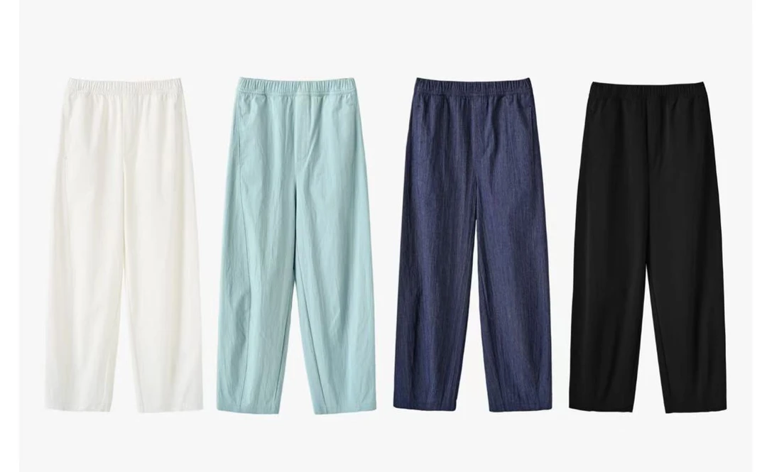 【显瘦梨梨九分裤】新款显瘦气质百搭随性褶皱肌理感九分休闲裤