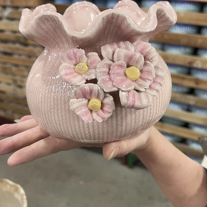 有孔.凑满10元发货多肉陶瓷花盆！