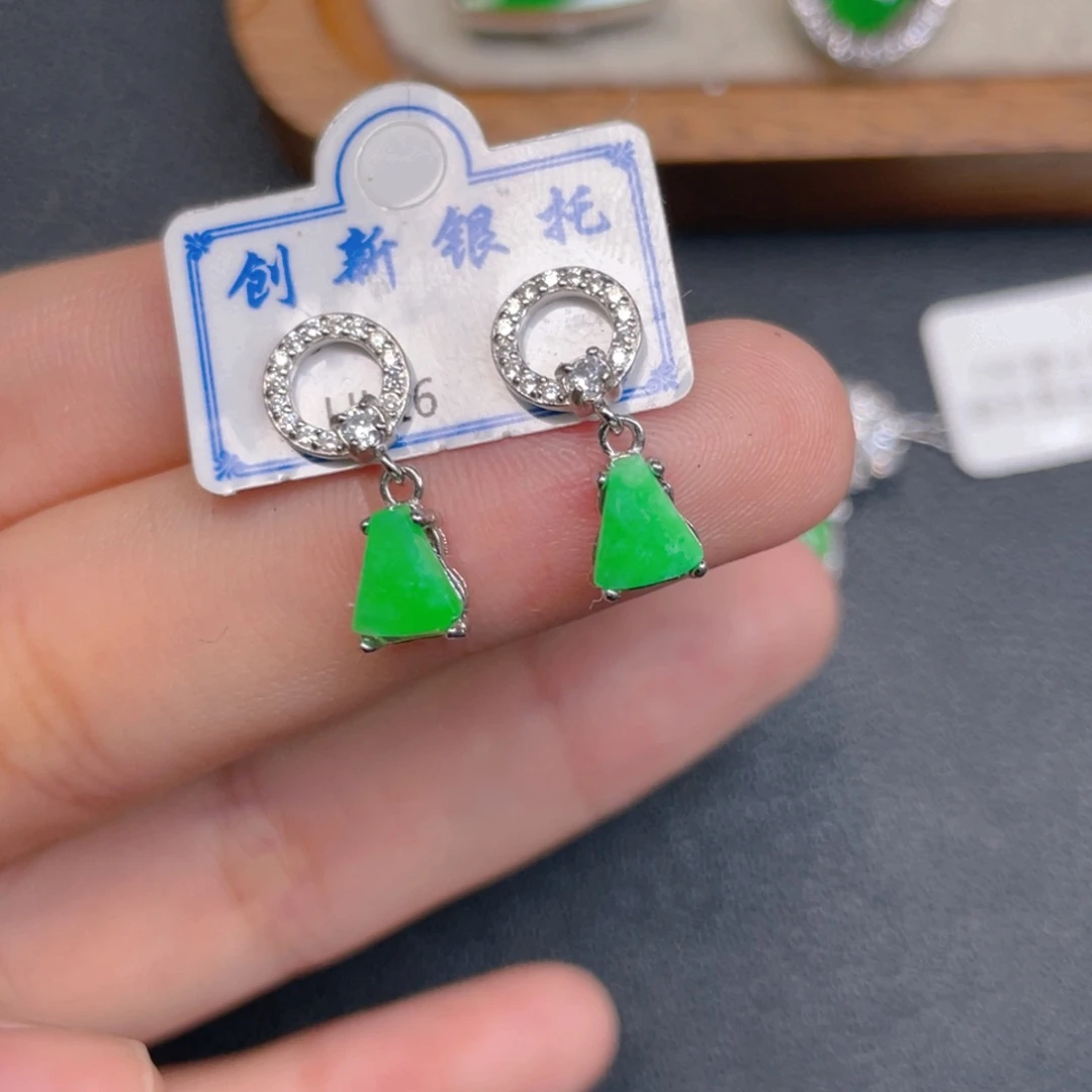 翡翠银S925镶嵌吊坠(不含链)n j n