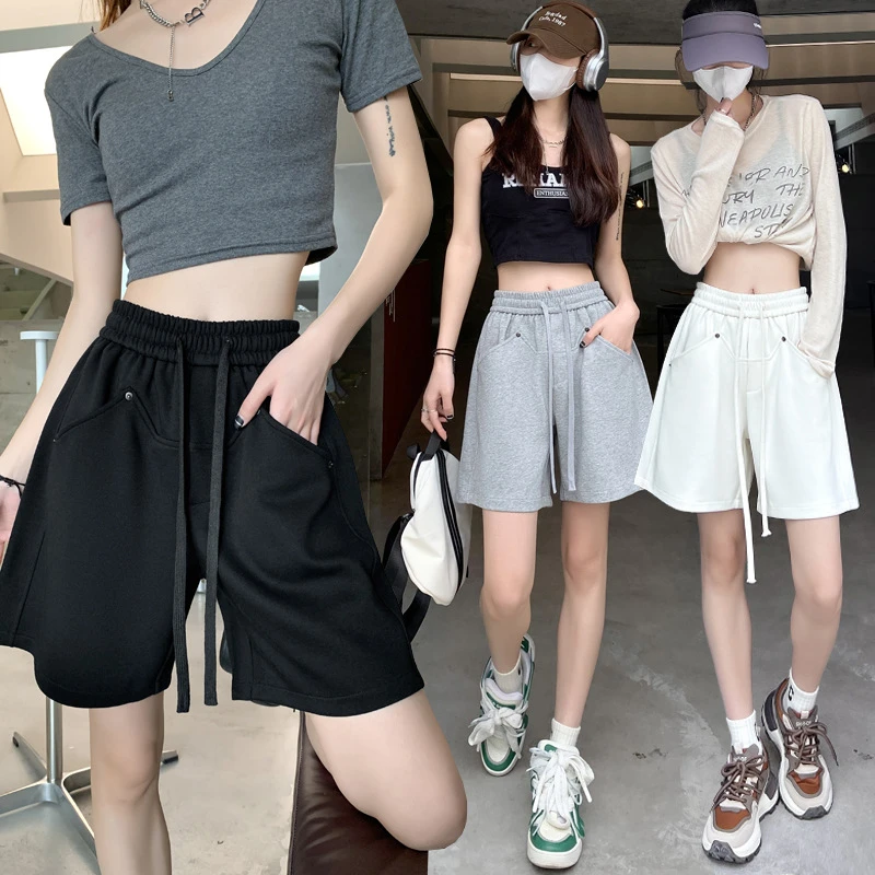 2025夏季新款百搭短裤女日常舒适休闲裤子宽松运动裤高腰热裤