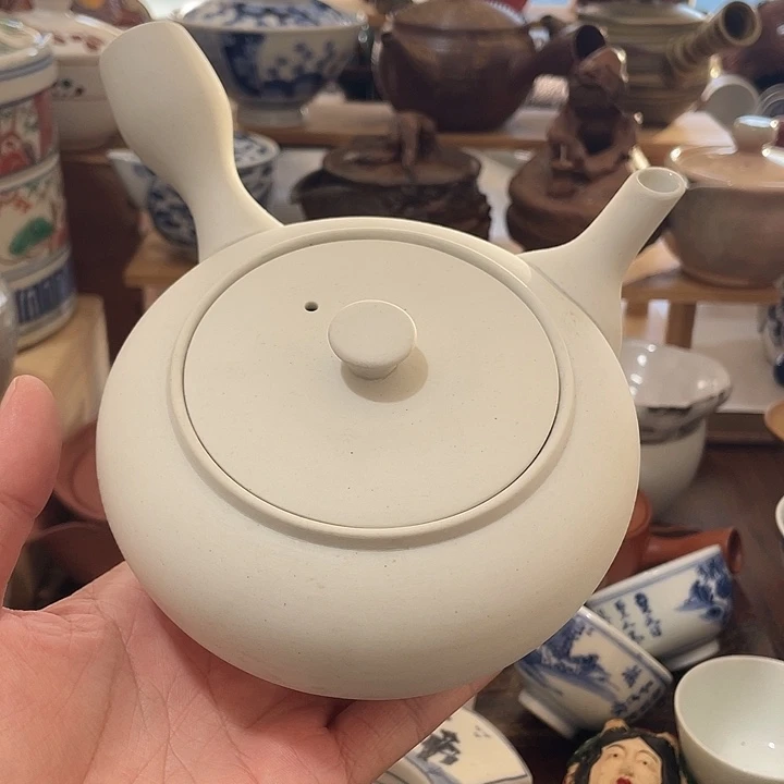 瓷片白泥壶里面是瓷的哦