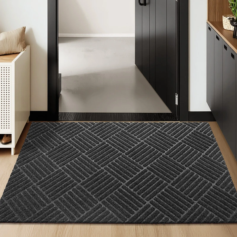 高级入户门地垫爆款家居地垫入户门耐脏防滑垫立体沟槽耐磨蹭脚垫
