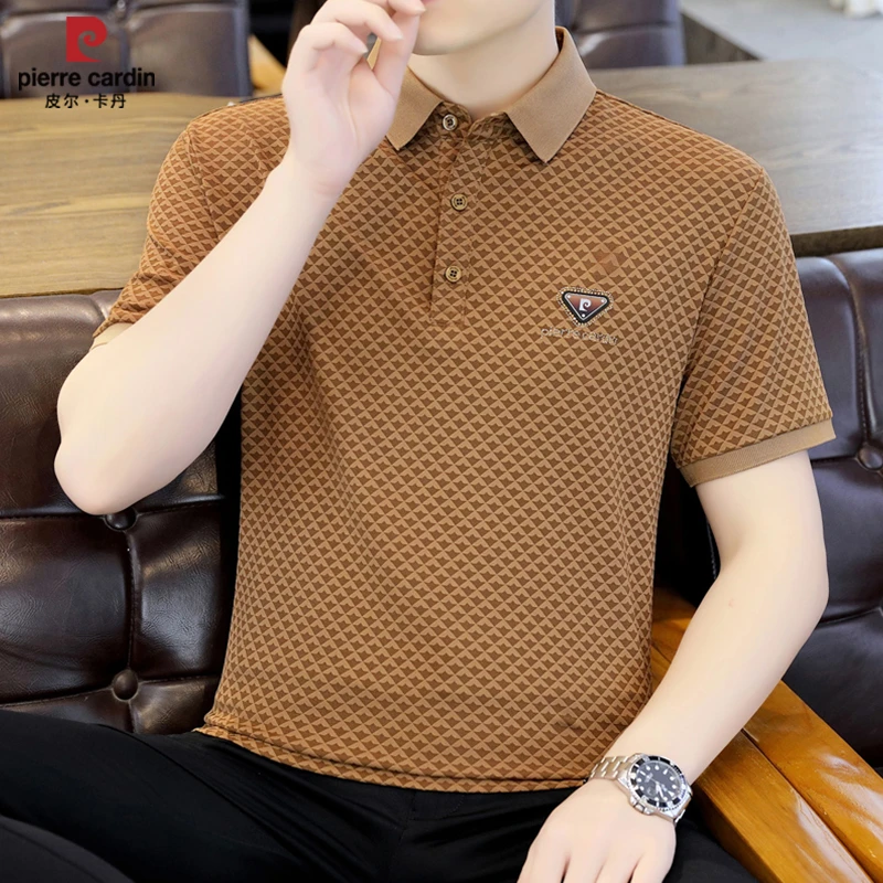 皮尔卡丹夏季高档冰丝透气薄款polo衫男款翻领商务休闲短袖男t恤