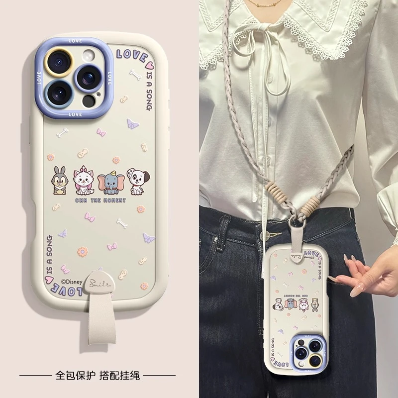 童趣萌角适用苹果16promax手机壳挂绳款iPhone 17pro保护套15可爱