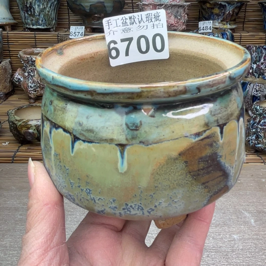 手工花盆默认瑕疵完美者勿拍