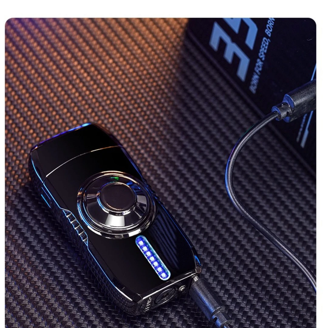 智能声控陀螺响指打火机防风创意感应解压充气高档定制男友礼物