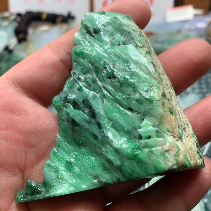 翡翠颈饰未镶嵌保真天然a货翡翠