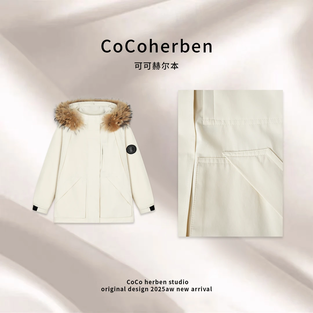 【云仓奢品】冬季上新毛领轻奢极简风外套HB1174