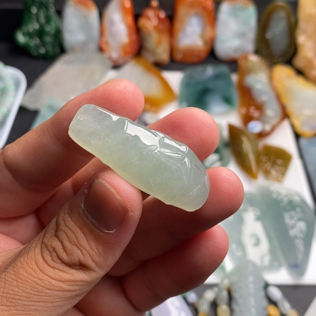 定制翡翠未镶嵌冰晴翡翠竹节