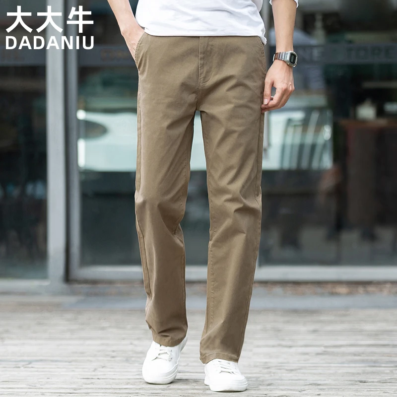 大大牛秋冬款休闲裤男弹力直筒宽松时尚舒适高端百搭爸爸长裤子