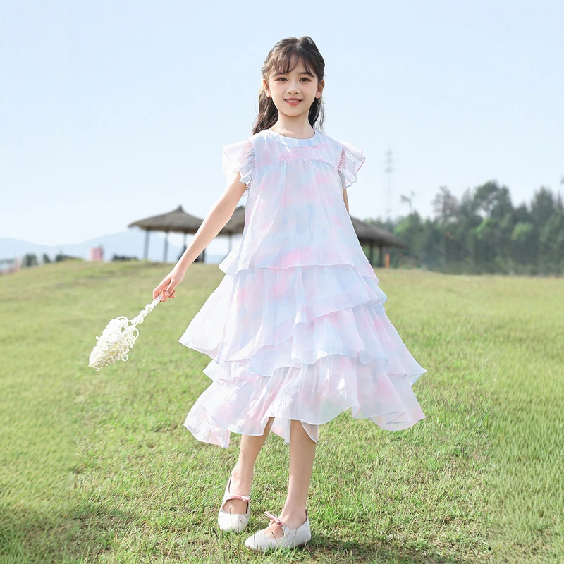 25502女童夏装连衣裙2025新款圆领碎花女大童12-156岁夏季洋气