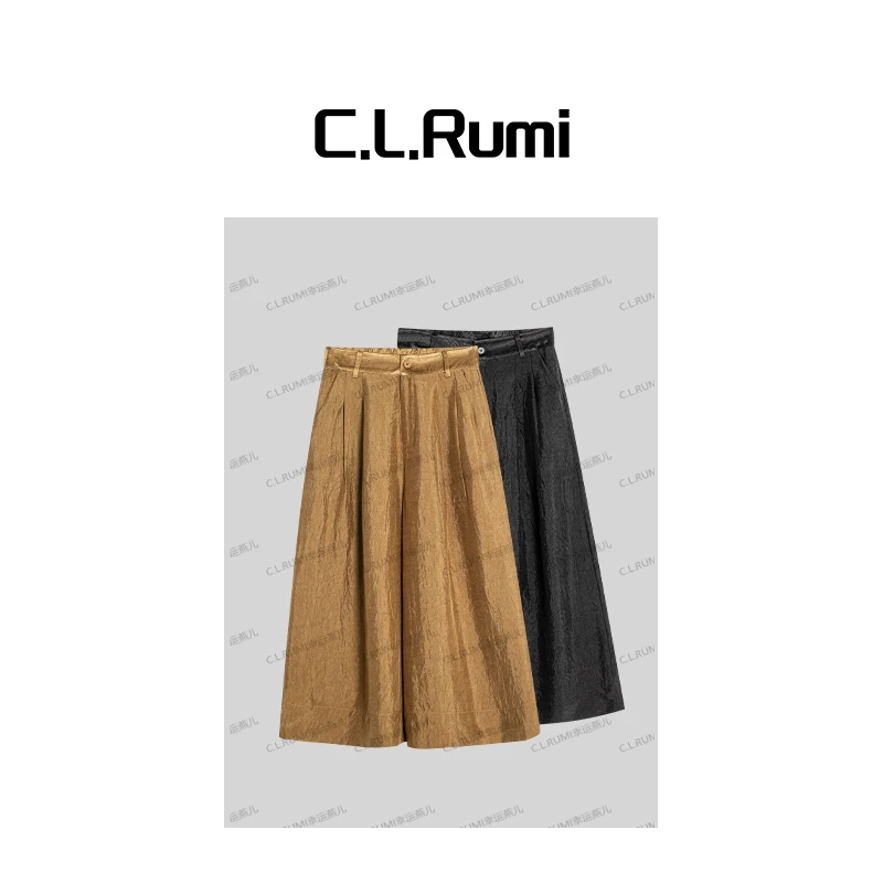 【Rumi时装】“ 夏凉裤 ”25夏薄醋酯舒适休闲松紧腰阔腿休闲裤6889kz