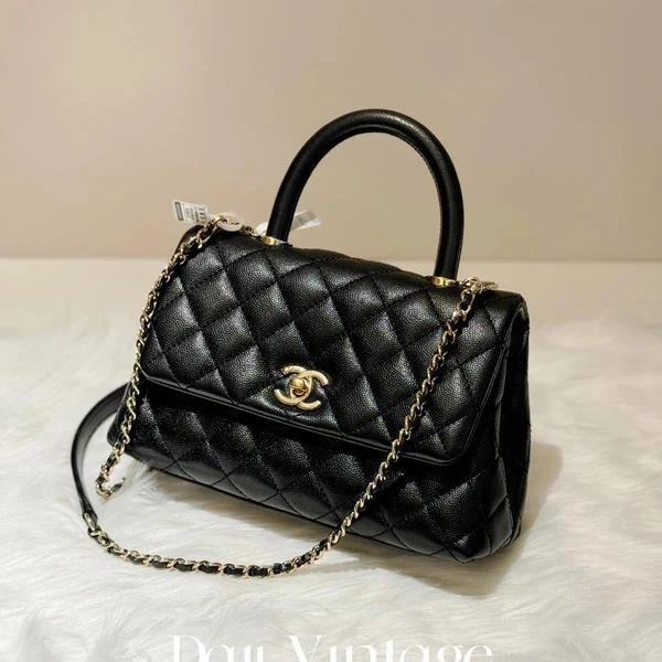 95新 Chanel/香奈儿 大吉中古/Chanel香奈儿黑金coco handle小号