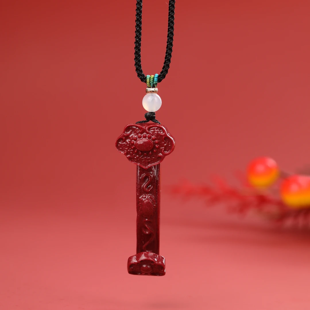 含辰砂工艺品高含量朱砂吊坠紫晶砂如意挂件男女款项链毛衣链饰品