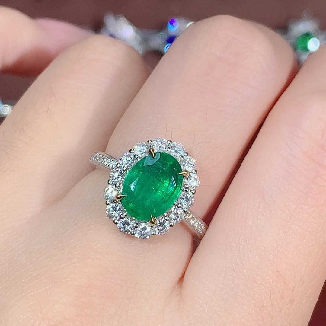 18K金镶嵌戒指祖母绿2.28ct/天然宝石/七天无理由