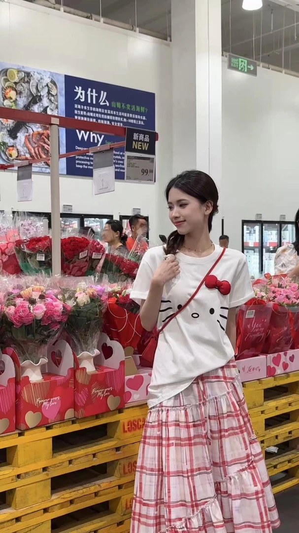 【NO退NO换】【立体蝴蝶结KT】超韩可爱减龄短袖T恤48388（衣长65）