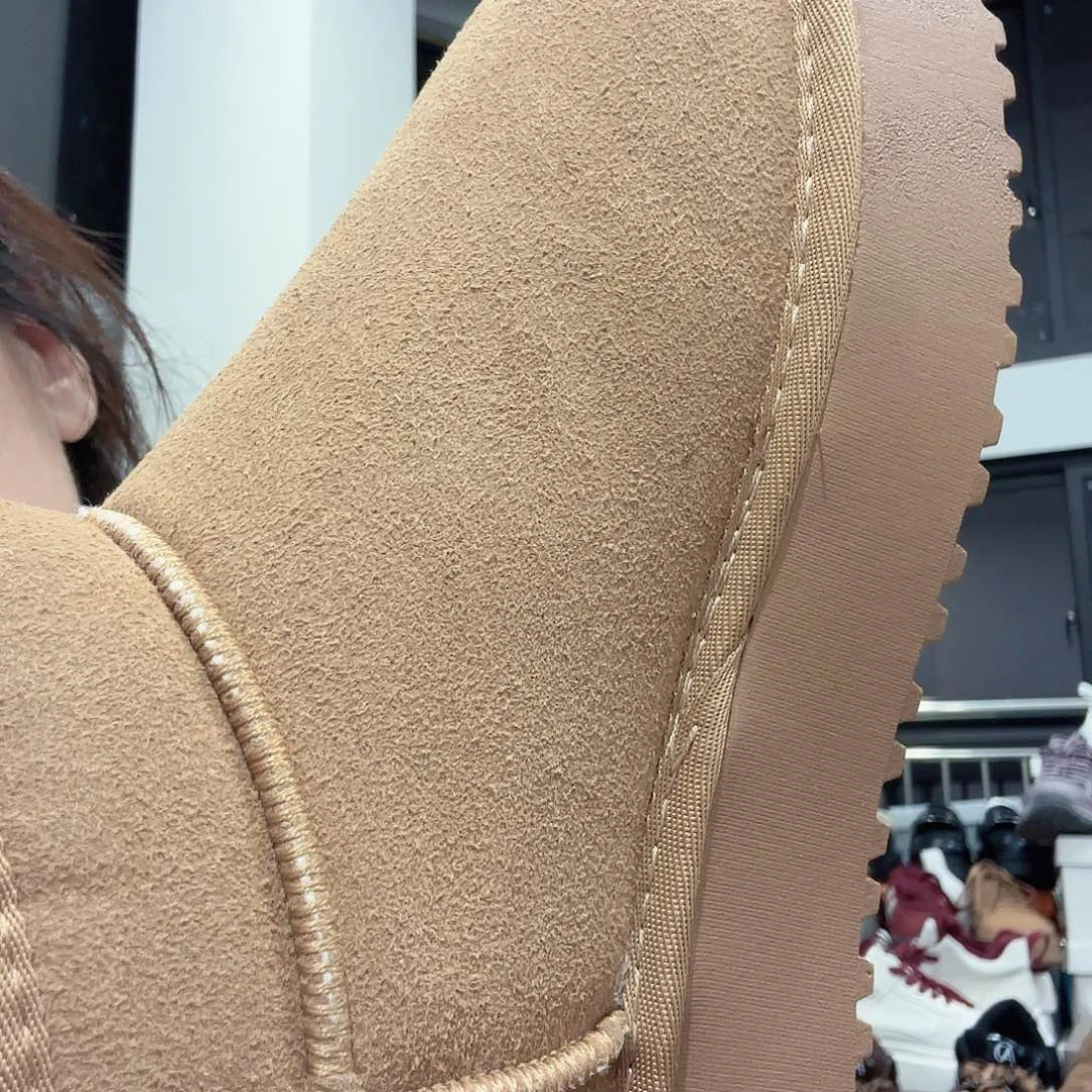 ｜***鱼厚底雪地靴栗色37码