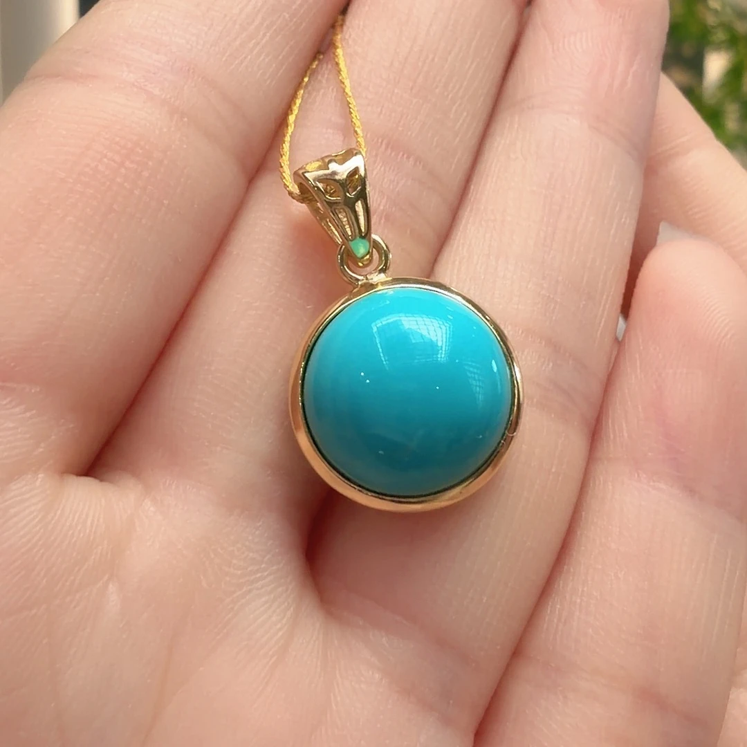 绿松石银S925镶嵌颈饰