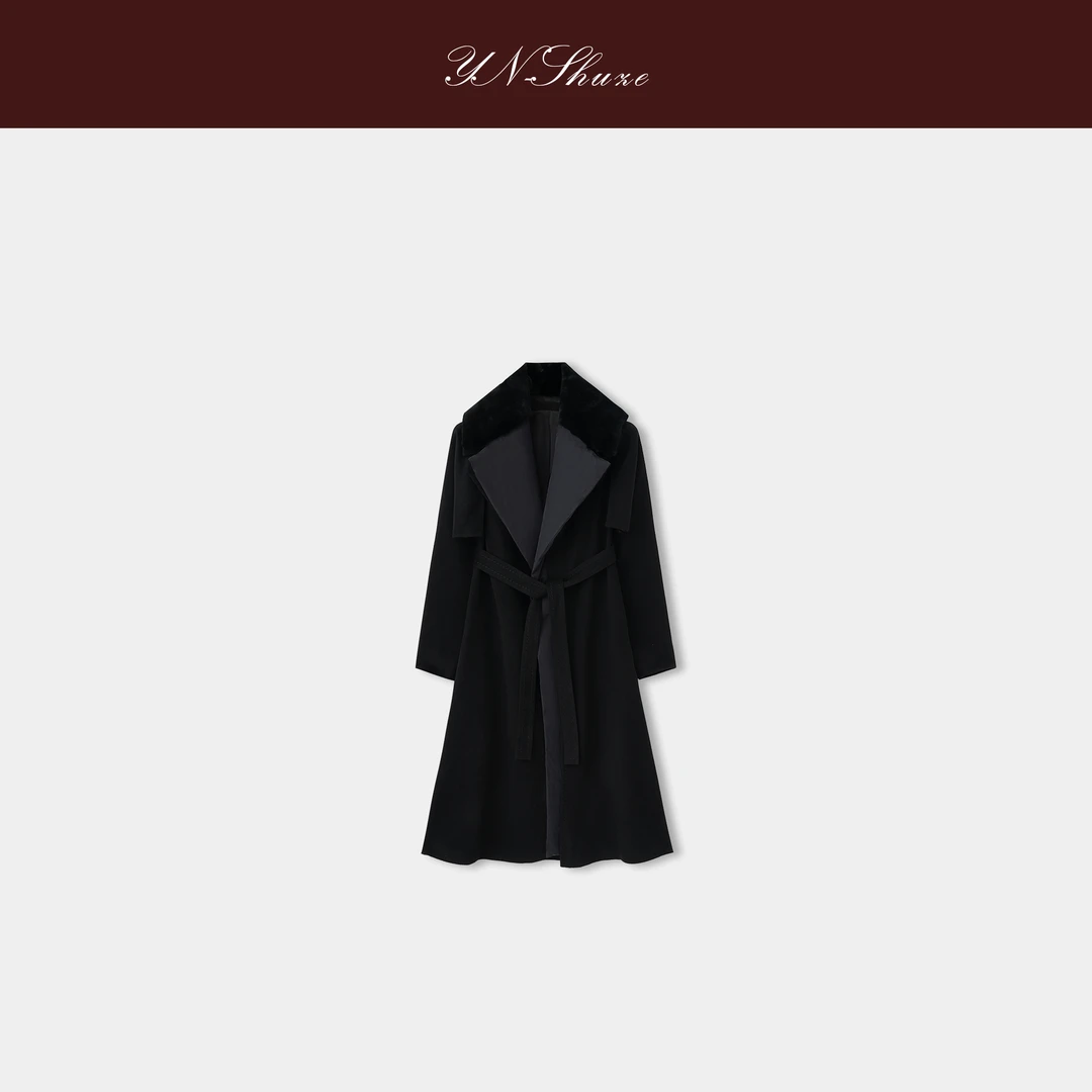 YN-SHUZE【劳拉女士】高定兔绒毛领长款鹅绒外套SZ-YNB-5586