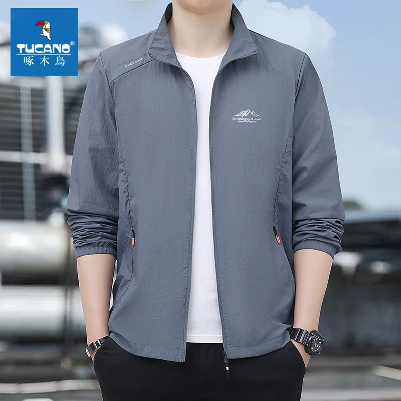 啄木鸟夏季冰丝防晒衣男士薄款透气防紫外线宽松百搭骑行服外套男