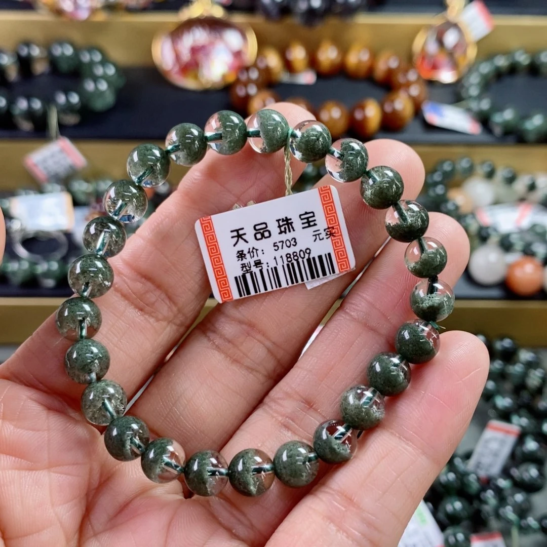 水晶手链未镶嵌叫****呢绿幽灵手链118809