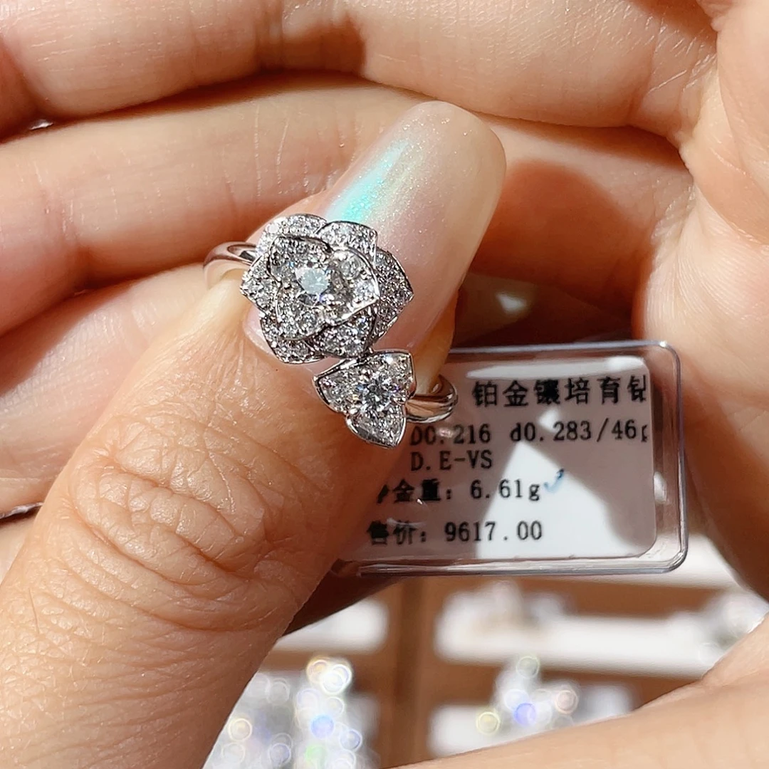 实验室培育钻石铂Pt950镶嵌15