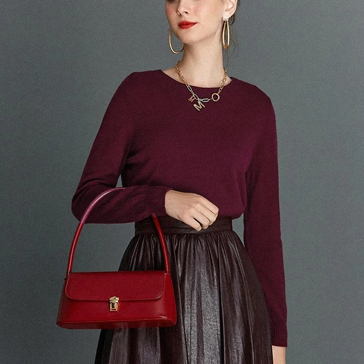 34HZ0H0122简单大方纯色套头毛衣女